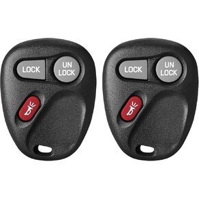 Keyless Entry Remote Control Car Key Fob Replacement for Chevy S10 Silverado Suburban Avalanche Tahoe, GMC Yukon Sonoma Sierra, Cadillac Escalade, 3 Button KOBLEAR1XT (2 Pack)