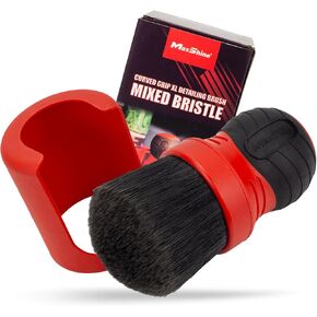 Maxshine Large Bristle Brush w/Storage Rack - Curved Grip, Soft Bristles - Combo