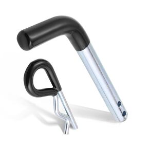 Trailer Hitch Pin, 1/2 Inch Diameter Tow Hitch Pin and Clip with Black Vinyl-Coated Grip for 1-1/4 Inch Receiver