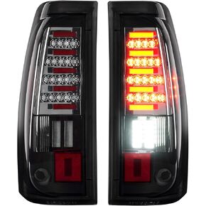 LED Tail Light Fit for Chevy Silverado 1500 2500 2003-2006, for GMC Sierra 1500 1500HD 2500 2500HD 3500 2004-2006, for Silverado/Sierra Classic 2007, Chrome Housing Smoke Lens