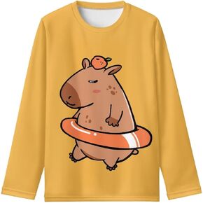 Girls Long Sleeve Shirt with Cute Graphic Casual Pullover Tops 3-16Y