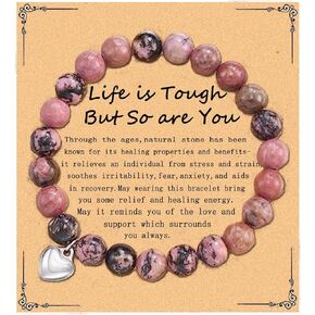 Natural Stone Inspirational Bracelets for Women Healing Bracelet Encouragement Gifts for Friends Daughter Son Niece Sister Get Well Soon Gifts Graduation Birthday Gifts for Teens