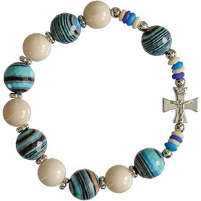 Gemstone Blue 10/12mm Rosary Bracelet