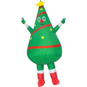 Inflatable Christmas Tree Costume Adult Size Blow Up Suit for Party