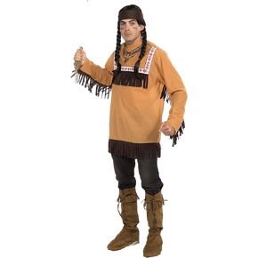 Forum Novelties Men's Native American Brave Costume, Brown, Standard