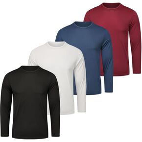Long-Sleeved Sports T-Shirts Breathable Polyester Fabric 4-Piece Combination Suitable for Running Training