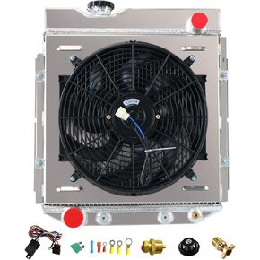 ReadyCool 3 Row Aluminum Radiator Shroud Fan for 1960-1966 Ford Ranchero, 64-66 Ford Mustang, 60-65 Falcon & 61-65 Mercury Comet 5.0L V8 Engine Swap