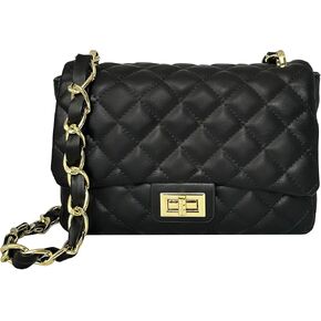 حقيبة كروس جلدية مبطنة متوسطة الحجم، محفظة خفيفة مصممة على الكتف، جيب خلفي خارجي in Kuwait