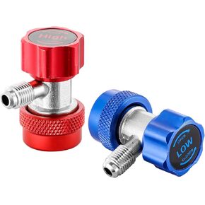 R134A Adapter Quick Coupler, R134A Quick Coupler Adapter, Adjustable R134A Adapters and AC Hose Fittings with 1/4" Flares, for R134A Car AC System