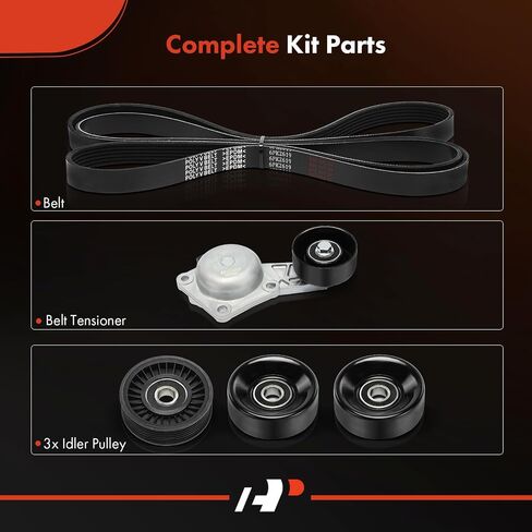 مجموعة محرك سيربنتين للمحرك A-Premium متوافقة مع Ford F-150 2007-2008، Expedition 2007-2008 وLincoln Navigator 2007-2009، Mark LT 2008 - SOHC 4.6L 5.4L in Saudi Arabia