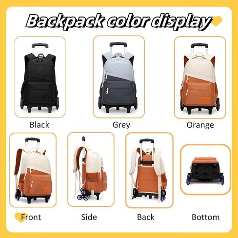 Rolling Backpack,Backpack with wheels,Capacity Wheeled Backpack for Boys,Roller Backpack for Kids in Saudi Arabia
