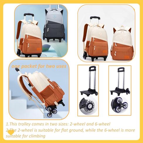 Rolling Backpack,Backpack with wheels,Capacity Wheeled Backpack for Boys,Roller Backpack for Kids in Saudi Arabia