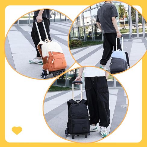 Rolling Backpack,Backpack with wheels,Capacity Wheeled Backpack for Boys,Roller Backpack for Kids in Saudi Arabia