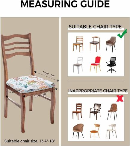 Coastal Chair Seat Covers for Dining Room Stretch Chair Seat Covers Set of 4,Chair Seat Protector Cushion Slipcovers for Kitchen Office Jellyfish Seahorse Shells Corals Starfish Seaweed Watercolor in Kuwait