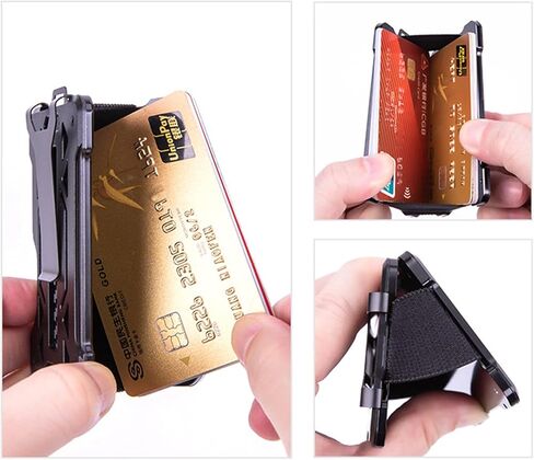 محفظة AOZBZ RFID - محفظة معدنية حامل بطاقات رفيعة RFID للرجال حامل بطاقات الائتمان in Kuwait