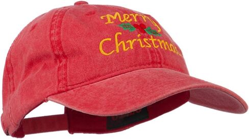 e4Hats.com Merry Christmas Mistletoe Embroidered Washed Dyed Cap in Kuwait