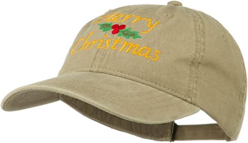e4Hats.com Merry Christmas Mistletoe Embroidered Washed Dyed Cap in Kuwait