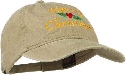 e4Hats.com Merry Christmas Mistletoe Embroidered Washed Dyed Cap in Kuwait