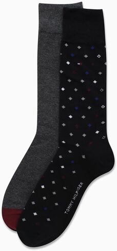 Tommy Hilfiger Men's Socks - 2 Pack Performance Stretch Crew Dress Socks - Classic Dress Socks for Men (Shoe Size: 7-12) in Saudi Arabia