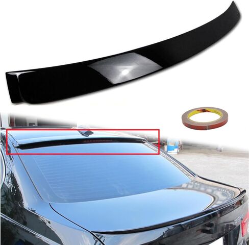 جناح سبويلر لسقف النافذة الخلفية متوافق مع 2005-2011 BMW E90 3 Series 323i 328i 335i 4DR Sedan M3 ملحقات أسود لامع in Kuwait
