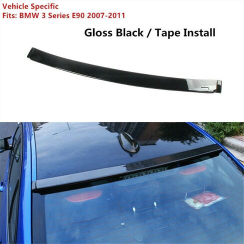 جناح سبويلر لسقف النافذة الخلفية متوافق مع 2005-2011 BMW E90 3 Series 323i 328i 335i 4DR Sedan M3 ملحقات أسود لامع in Kuwait