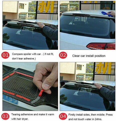 جناح سبويلر لسقف النافذة الخلفية متوافق مع 2005-2011 BMW E90 3 Series 323i 328i 335i 4DR Sedan M3 ملحقات أسود لامع in Kuwait