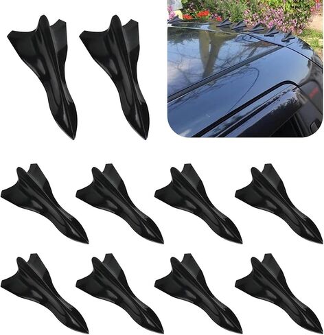 10 قطع هوائي جناح ذيل سقف السيارة، 2.95 بوصة × 0.98 بوصة ABS شكل طرف زعنفة القرش الهوائية الديناميكية المخصصة لتقليل الضوضاء، هوائي ذاتي اللصق، ملحقات التعديل (أسود) in Kuwait