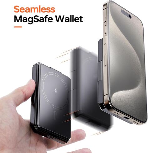 Men's Wallet RFID Blocking Card Holder-Minimalist Wallet for Men with Large Capacity for Credit Cards & Cash, Easy to Carry, Shockproof & Splash-proof, Compatible with MagSafe, Black in Saudi Arabia
