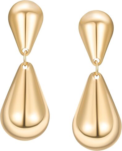 SWEETV 14K Gold Plated Statement Drop Dangle Earrings for Women, Stunning Teardrop Waterdrop Leverback Women's Earrings Jewelry Gift, 925 Sterling Silver Hypoallergenic in Kuwait