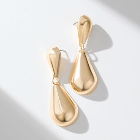 SWEETV 14K Gold Plated Statement Drop Dangle Earrings for Women, Stunning Teardrop Waterdrop Leverback Women's Earrings Jewelry Gift, 925 Sterling Silver Hypoallergenic in Kuwait