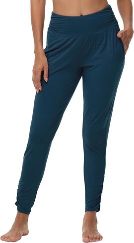 WiWi Womens Yoga Pants with Pockets - Viscose from Bamboo High-Waist Joggers Sweatpants Lounge Pajama Bottoms S-XXL in Kuwait