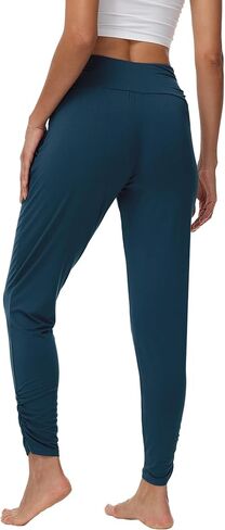 WiWi Womens Yoga Pants with Pockets - Viscose from Bamboo High-Waist Joggers Sweatpants Lounge Pajama Bottoms S-XXL in Kuwait