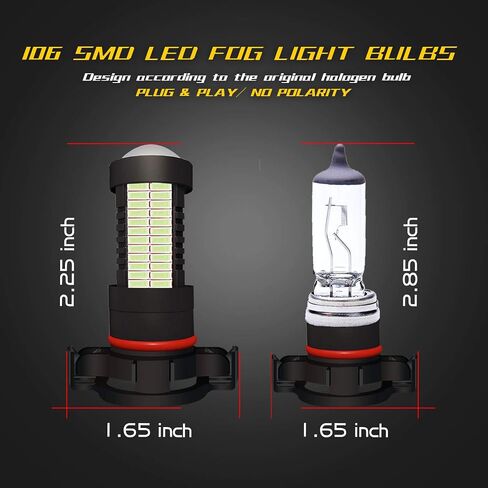 5202 5201 H16 PSX24W LED DRL Fog Light,Replacement of Halogen HID,360 degree bright,ICE BLUE in Kuwait