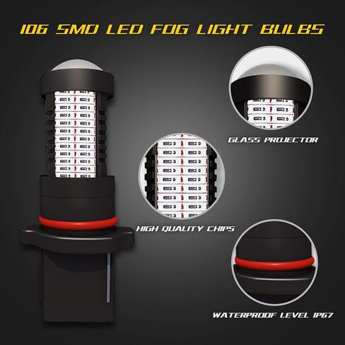 5202 5201 H16 PSX24W LED DRL Fog Light,Replacement of Halogen HID,360 degree bright,ICE BLUE in Kuwait