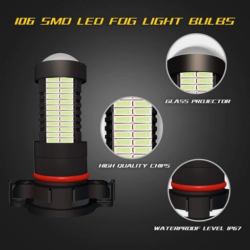 5202 5201 H16 PSX24W LED DRL Fog Light,Replacement of Halogen HID,360 degree bright,ICE BLUE in Kuwait