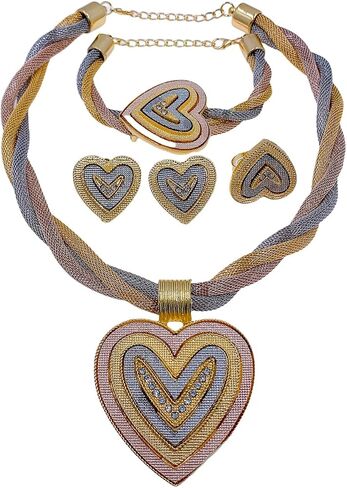 Gold Jewelry for Women Luxury African Dubai 18k Gold Plated Jewelry Sets Wedding Necklace Earrings Set in Saudi Arabia
