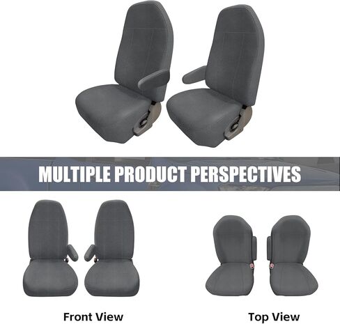 أغطية مقاعد SAPUBK مخصصة تناسب كراسي Ford E-Series Van Captain 1993-2008 مع مسند ذراع واحد لكل مقعد in Kuwait