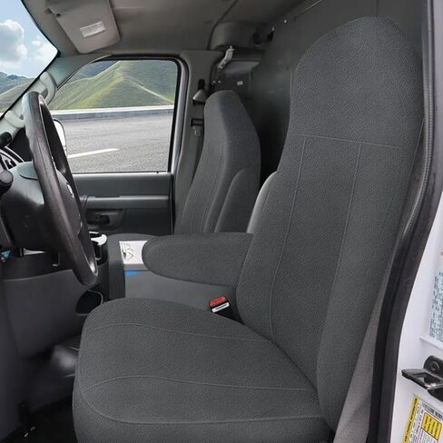 أغطية مقاعد SAPUBK مخصصة تناسب كراسي Ford E-Series Van Captain 1993-2008 مع مسند ذراع واحد لكل مقعد in Kuwait