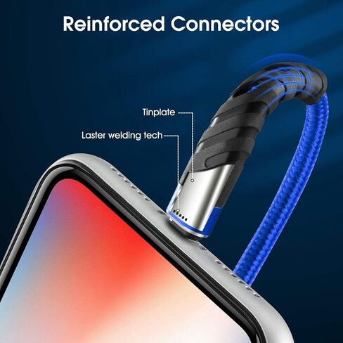 Charger Cable 10ft for【Apple MFi Certified】,(2 Pack) CyvenSmart 10 Foot Lightning Cable Fast Charging Cord for iPhone 11/11 Pro /11 Pro Max/XS/XS Max/XR/X/8/8 Plus/7/7 Plus/6(Black) in Kuwait