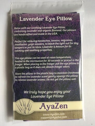 Lavender Eye Pillow- Silky Eye Pillow for Yoga, Meditation Relaxation. This Eye Mask Is Perfect for Sleeping. Made of Lavender Flowers Organic Flax Seed. Get One for Yourself or As a Gift. in Saudi Arabia
