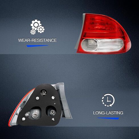 ضوء خلفي للفرامل لسيارة Honda Civic Sedan Hybrid 2009 2010 2011 - استبدال مجموعة الضوء الخلفي Honda Civic لـ 33501SNAA51 وHO2819138 - مصباح خلفي للركاب الجانب الأيمن - RH in Kuwait