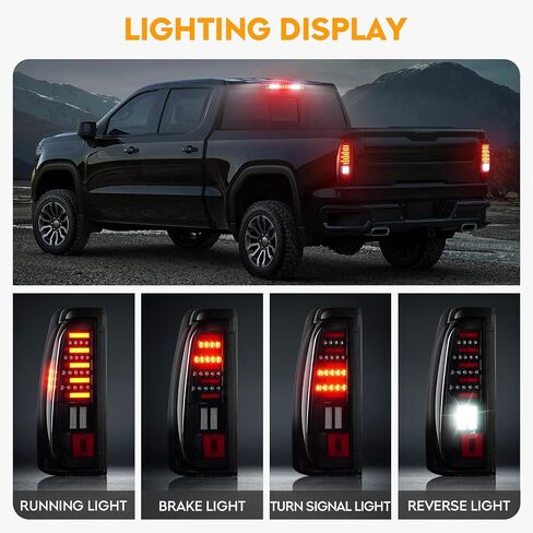 LED Tail Light Fit for Chevy Silverado 1500 2500 2003-2006, for GMC Sierra 1500 1500HD 2500 2500HD 3500 2004-2006, for Silverado/Sierra Classic 2007, Chrome Housing Smoke Lens in Saudi Arabia