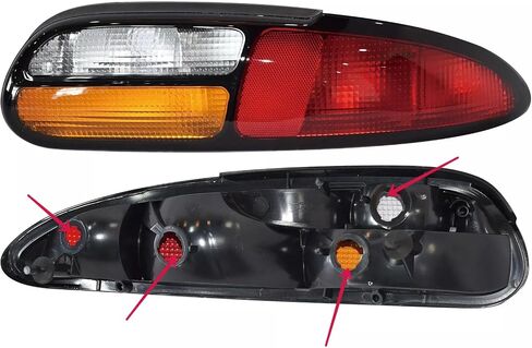 JX RACING · PERFORMANCE · ACCESSORIES Compatible with Chevrolet Camaro Z28 SS 1993-2002 Rear Tail Lights Lamps Pair Four Bulb Holes Set in Saudi Arabia