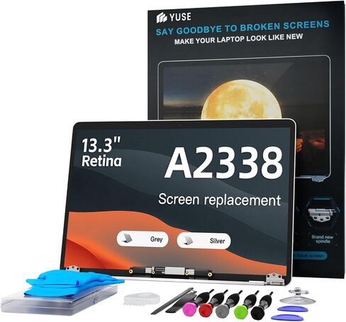 YUSE Screen Replacement for 13.3" MacBook Pro A1989 A2159 A2289 A2251 2018 2019 2020 Year Retina, A Full LED LCD Display Assembly Model: 3358 3214 3301 3348 3456 2560x1600 (Space Grey) in Saudi Arabia