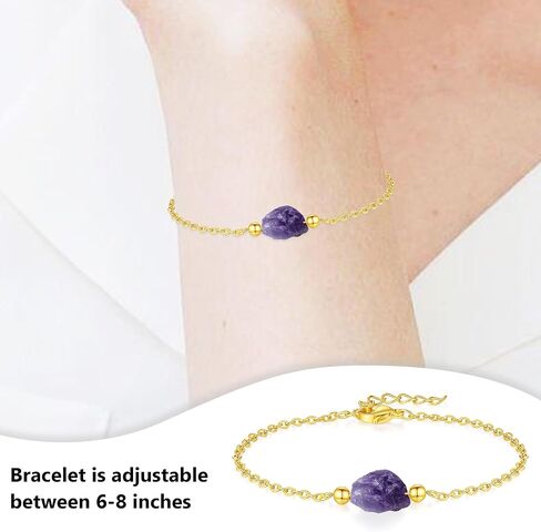 Raw Stone Healing Bracelet with Amethyst/Rose Quartz/Green Fluorite/Obsidian/Crystal Quartz for Meditation,Cleansing and Relaxing Purpose-Thoughtful Gift for Crystal Lovers in Saudi Arabia