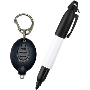350 Pcs Mini Permanent Markers with Cap Clips Golf Ball Marker Pen Dry Erase Markers with Triangle Hook Golf Keychain Clips for Badge Black Ink Pens for Office School Outdoor Activities,Fine Point
