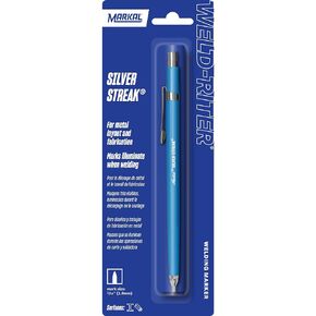 Markal 96006 - Markal Silver-Streak Holder with 1 Reflective Lead, Built-in Sharpener, 1 Click Advance -Ideal for Metal Layout & Fabrication Work