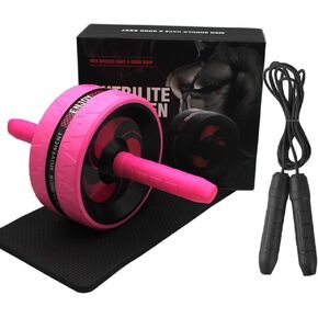 BiJun Ab Roller Wheel for Abs Workout, AB Wheel Roller with Knee Mat and Jump Rope, Ab Roller Wheel Exercise Equipment, Ab Wheel Roller for Home Gym,Ab Machine for Ab Workout （Pink）