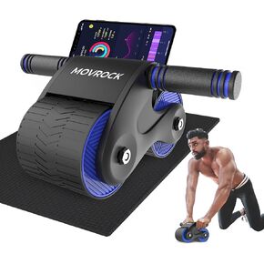 Ab Roller Wheel,Automatic Rebound Abdominal Wheel Kit,Ab Wheel Roller for Core Workout Exercise Equipment,Abs Workout Home Gym Fitness Machine with Knee Pad
