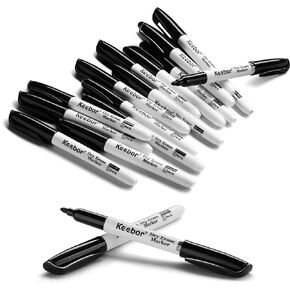 Fine Tip Dry Erase Markers, Black | Low-Odor | Non-Toxic, 16 Count White Board Dry Erase Markers, Office Supplies